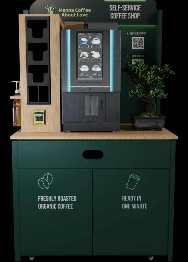 Manna Doppio smart coffee kiosk
