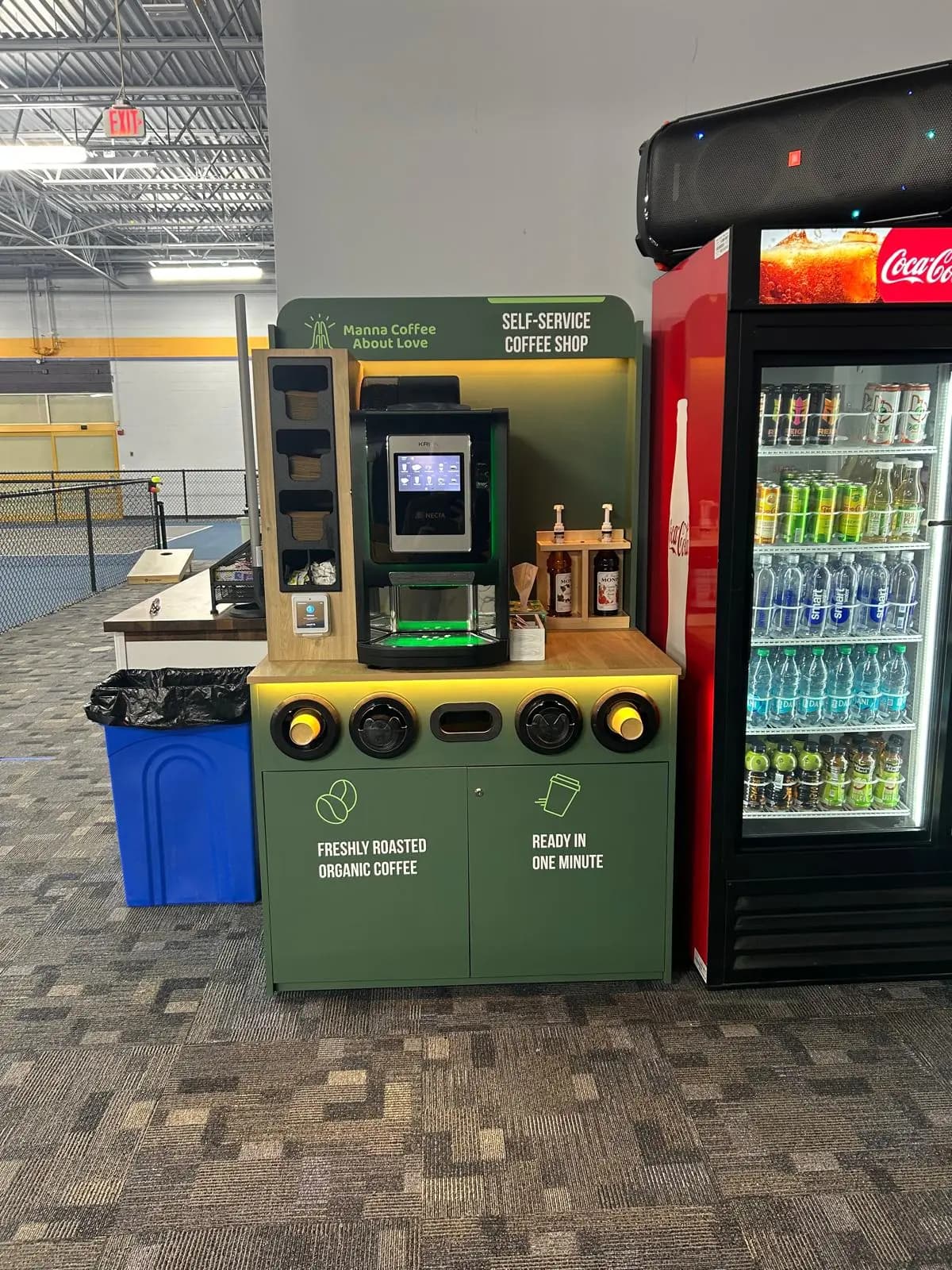 A Manna coffee kiosk in a sports and recreation complex