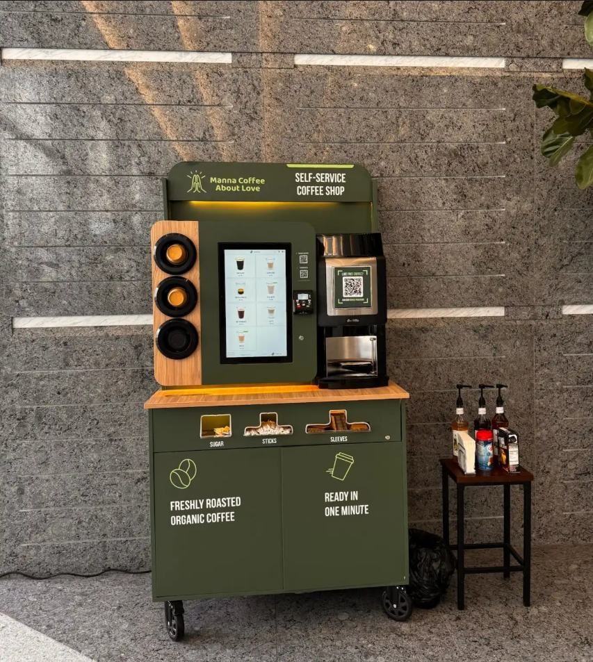 Manna kiosk at an ice rink
